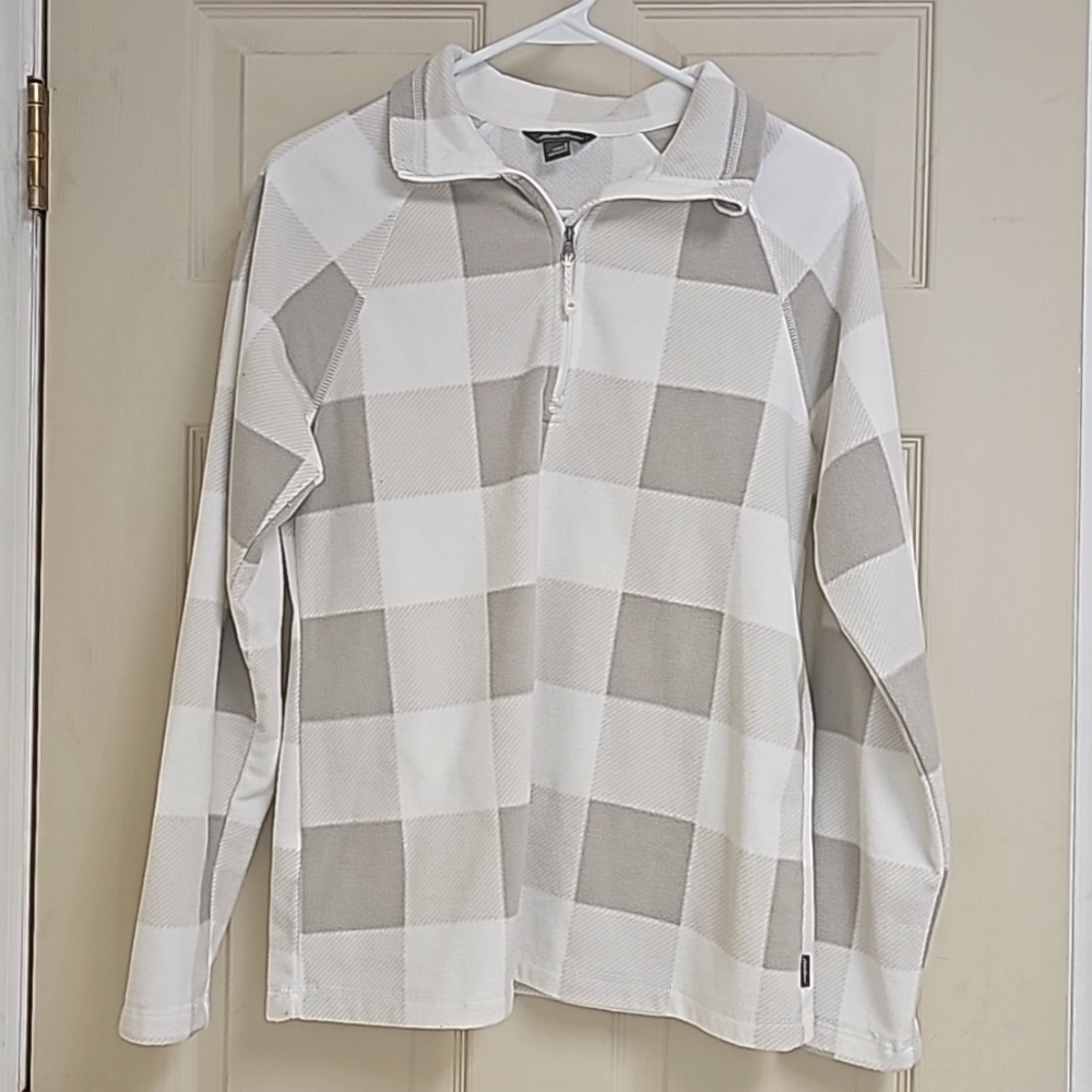 Eddie Bauer 3/4 zipper pullover, beige, size small
